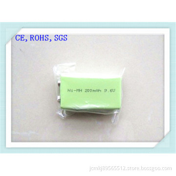 Ni-MH Rechargeable 9.6V-200mAh Battery for Microphone, Alarm System, Electric Toys, Battery, Rechargeable Battery